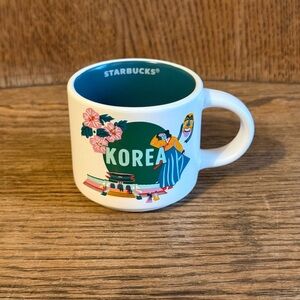Mini Starbucks Korea Mug / Espresso with Green and Pink Accents